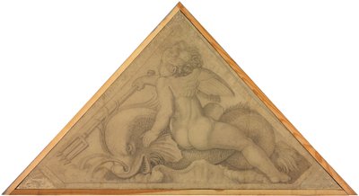 Eros mit dem Delphin (Element des Wassers). Karton zu den Deckenbildern der Münchner Glyptothek von Peter von Cornelius