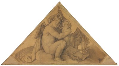 Eros mit dem Pfau (Element der Luft). Karton zu den Deckenbildern der Münchner Glyptothek von Peter von Cornelius