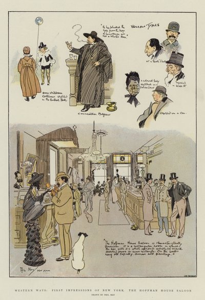 Westliche Wege, Erste Eindrücke von New York, der Hoffman House Saloon von Phil May