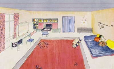 1930er Jahre Innenräume: Ankleide- und Wohnzimmer für Damen von Philip Alexius de (after) Laszlo