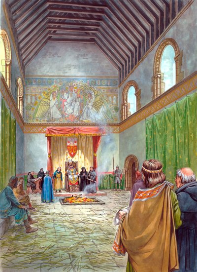 Die große Halle, Sherborne Castle, 13. Jahrhundert von Philip Corke
