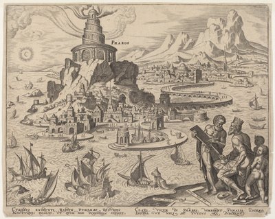 Pharos (Der Leuchtturm von Alexandria) von Philip Galle, after Maerten van Heemskerck