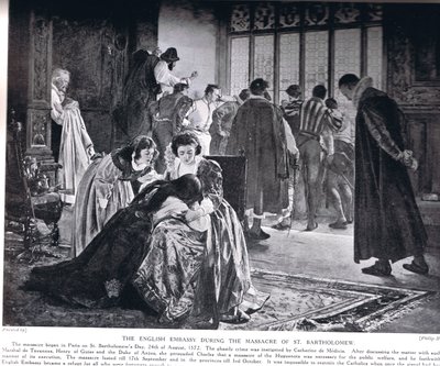 Die englische Botschaft während des Massakers der Bartholomäusnacht, Illustration aus 