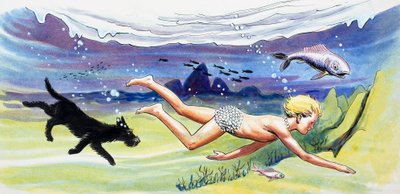 Schwimmen mit den Fischen, Illustration aus 