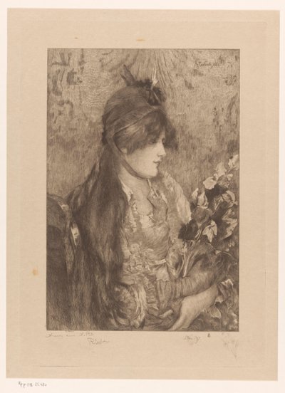 Frau mit Blumenstrauß von Philip Zilcken (signed by artist)