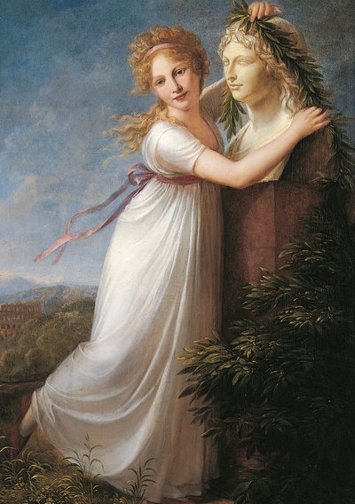 Ida schmückt die Büste ihrer Mutter von Philipp Friedrich von Hetsch