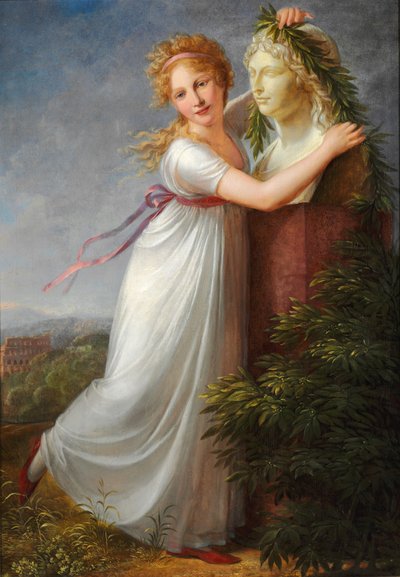 Ida schmückt die Büste ihrer Mutter von Philipp Friedrich von Hetsch