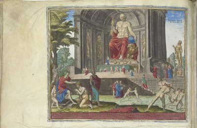 Die Statue des Jupiter in Olympia aus der Serie Die achten Wunder der Welt, 1572 von Philipp Galle