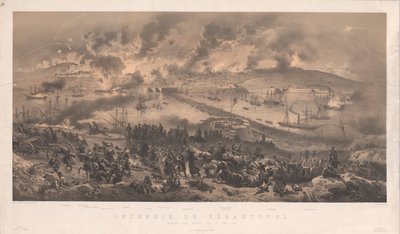 Brand von Sewastopol. Rückzug der Russen an die Nordküste, 1855 von Philippe Benoist