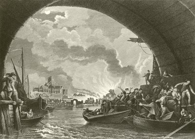 Das Große Feuer von London von Philippe Jacques de Loutherbourg