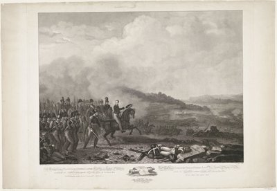 Prinz von Oranien führt die niederländischen Truppen in der Schlacht bei Quatre-Bras, 1815 von Philippus Velijn
