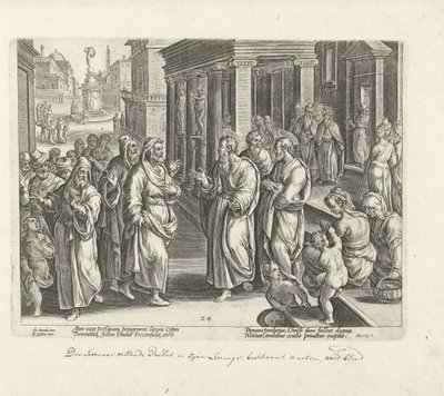 Paulus redet mit dem Zauberer Elymas von Philips Galle (possibly)