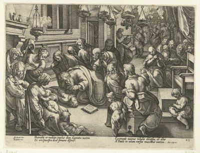 Paulus erweckt Eutychus von Philips Galle (workshop of)