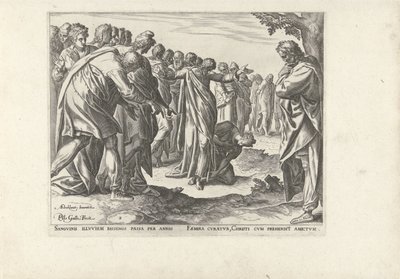 Christus heilt eine Frau mit Blutungen von Philips Galle