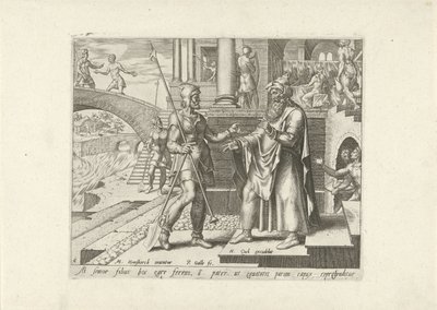 Der älteste Bruder des verlorenen Sohnes ist wütend (Gleichnis vom verlorenen Sohn) von Philips Galle