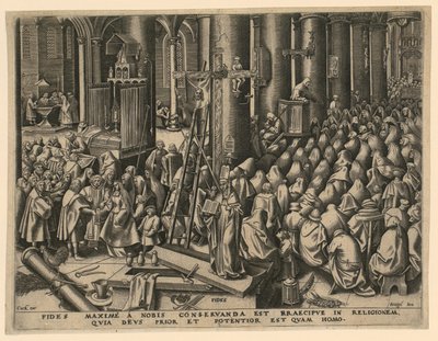 Glaube (Fides), Blatt 1 der Folge "Die sieben Tugenden" von Philips Galle