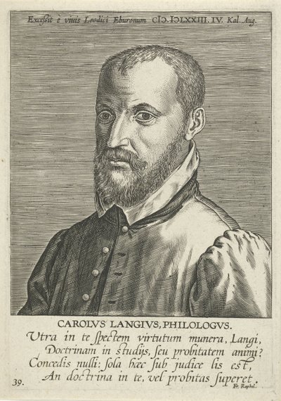 Porträt von Charles de Langhe von Philips Galle