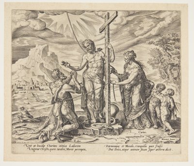 Der fleißige Arbeiter vereint mit Christus nach dem Tod von Philips Galle