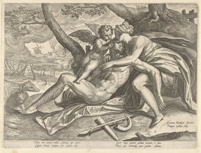 Venus trauert um den Tod von Adonis von Philips Galle