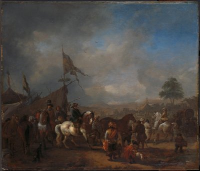 Pferdemarkt in der Nähe eines Armeelagers von Philips Wouwerman