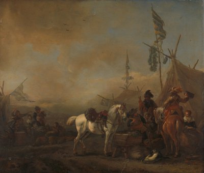 Ein Heerlager von Philips Wouwermans or Wouvermans