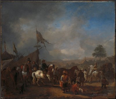 Pferdemarkt in der Nähe eines Armeelagers, um 1665-1668 von Philips Wouwermans or Wouwerman