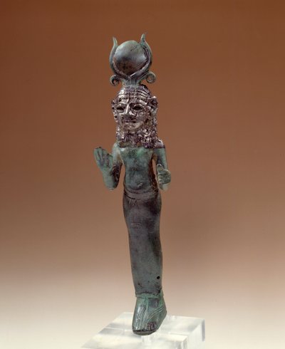 Orientalische Antiquitäten: Phönizische Göttin. Statuette aus Bronze und Silber. 700-600 v. Chr. Paris, Louvre Museum von Phoenician