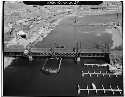 Norwalk River Bridge, Norwalk, Connecticut (s/w Foto) von Photographer American
