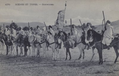 Marokkanische Goumiers, muslimische Soldaten, die unter der französischen Armee Afrikas dienten von Photographer French