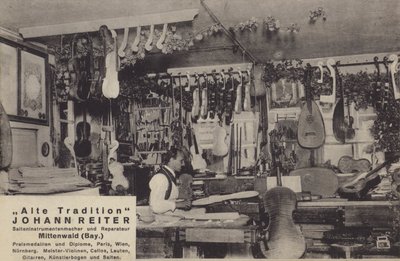 Johann Reiter, Hersteller und Reparateur von Saiteninstrumenten, Mittenwald, Bayern von Photographer German