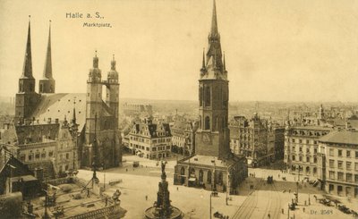 Marktplatz, Halle (s/w Foto) von Photographer German