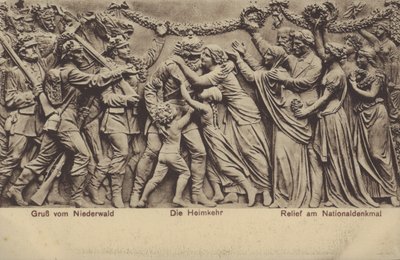 Die Heimkehr, Relief am Nationaldenkmal, Denkmal zur Erinnerung an die Vereinigung Deutschlands, Rüdesheim am Rhein, Hessen von Photographer German