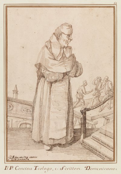 Il Padre Concina, Gegner der Komödien von Pier Leone Ghezzi
