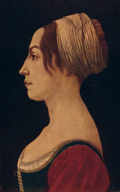 Frau in Grün und Purpur, 15. Jahrhundert, 1906 von Piero del Pollaiolo