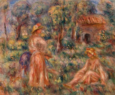 Mädchen in einer Landschaft von Pierre-Auguste Renoir