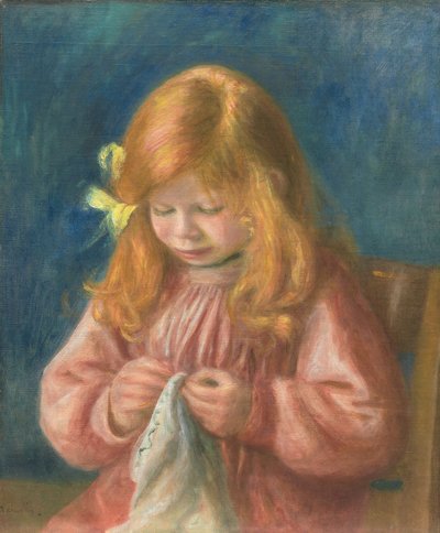 Jean Renoir beim Nähen von Pierre-Auguste Renoir