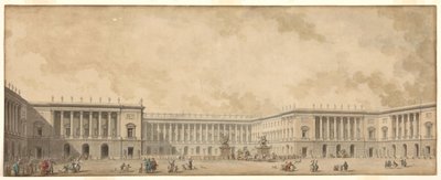 Erstes Wiederaufbauprojekt des Schlosses von Versailles, König Ludwig XVI. präsentiert, ca. 1785 von Pierre Adrien Paris