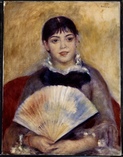 Mädchen mit Fächer von Pierre Auguste Renoir