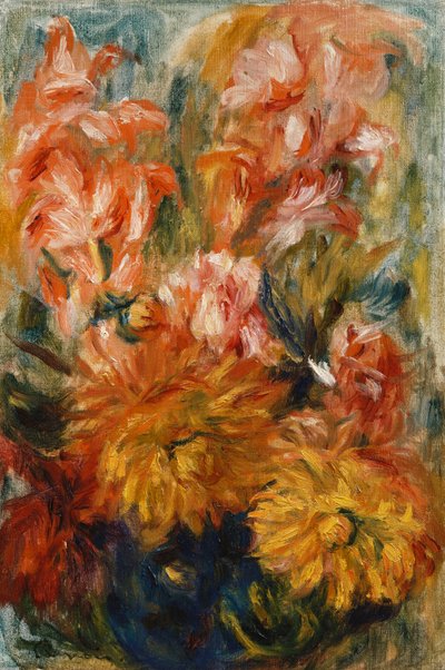 Gladiolen in einer blauen Vase; Glaïeuls dans un Vase Bleu von Pierre Auguste Renoir