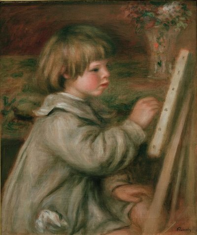 Porträt von Claude Renoir beim Malen von Pierre Auguste Renoir
