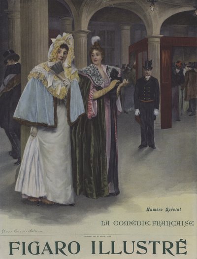 Ein Abonnementstag an der Comédie-Française. Titelblatt von Le Figaro Illustré, Juni 1897 von Pierre Carrier Belleuse