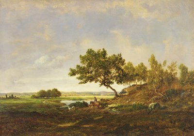 Der Teich am Fuße des Hügels, ca. 1848-55 von Pierre Etienne Theodore Rousseau