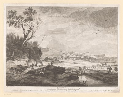 Landschaft mit ruhenden Figuren von Pierre Francois Beaumont