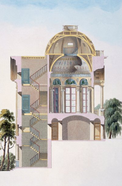 Querschnitt des Pavillons von Hingene, in der Nähe von Antwerpen, aus 