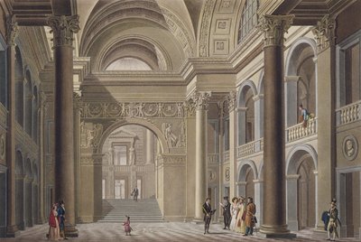 Vorhalle des Palais Academique in Gent, aus Choix des Monuments, Edifices et Maisons les plus remarquables du Royaume des Pays-Bas von Pierre Jacques Goetghebuer, graviert von L. Roelandt von Pierre Jacques Goetghebuer