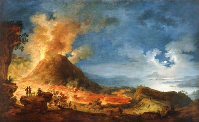 Ausbruch des Vesuvs, mit Zuschauern im Vordergrund von Pierre Jacques Volaire