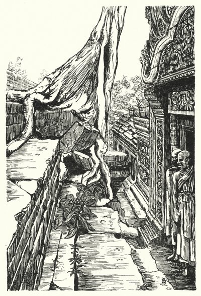 Im zweiten Stockwerk, Baphuon (Gravur) von Pierre Jeannerat de Beerski