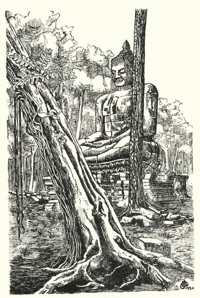 Der Buddha von Tep Pranam (Gravur) von Pierre Jeannerat de Beerski