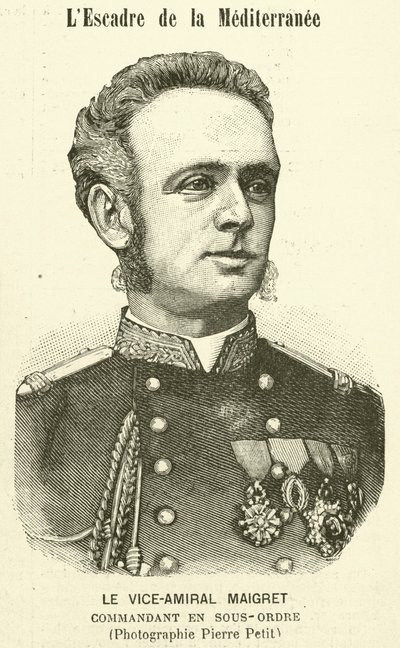 Vizeadmiral Maigret, stellvertretender Kommandeur der französischen Mittelmeerflotte von Pierre Petit