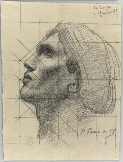 Kopf eines Mannes im Profil von Pierre Puvis de Chavannes